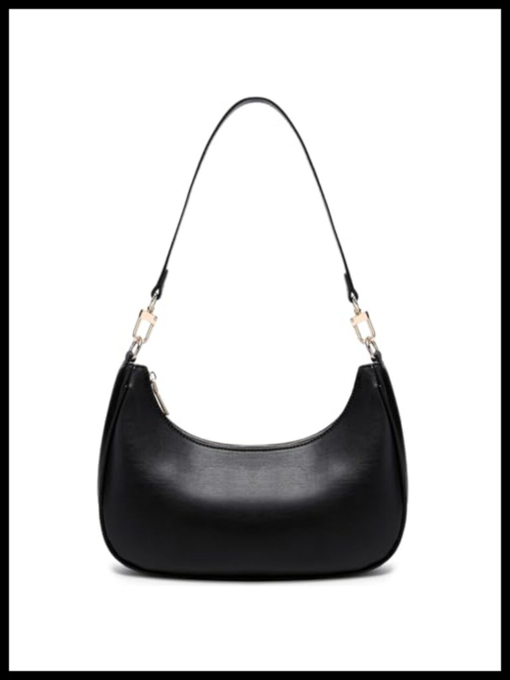 PU Leather Hobo Shoulder Bag Zipper Lightweight Underarm Purse for Dating